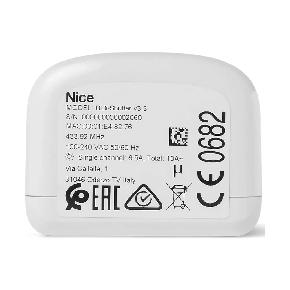 Nice BiDi-Shutter Panjur ve Perde Alıcısı